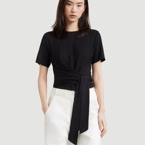 NEW Modern Citizen Jude Wrap Tie Front Tee M Black Minimalist